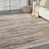 9' X 12' Ivory and Gray Abstract Non Skid Area Rug